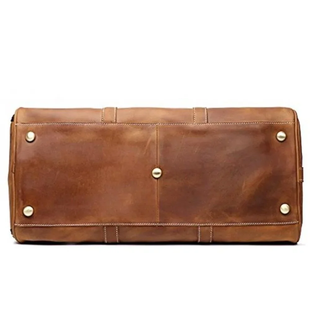 Men's Leather Duffle Bag Retro Carry on Handbag